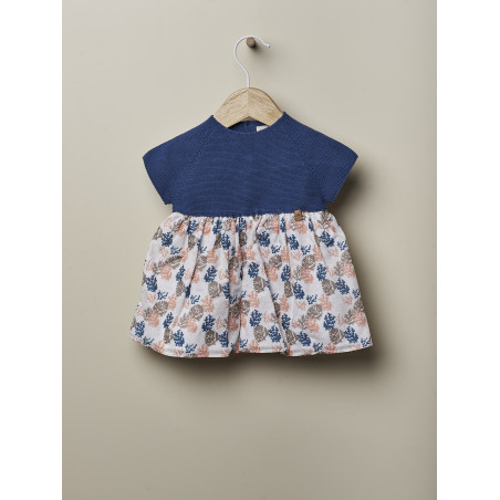 Vestido punto/tela Wedoble