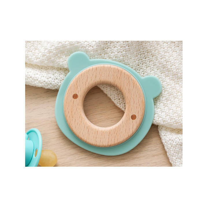 Mordedor silicona y madera Kiokids