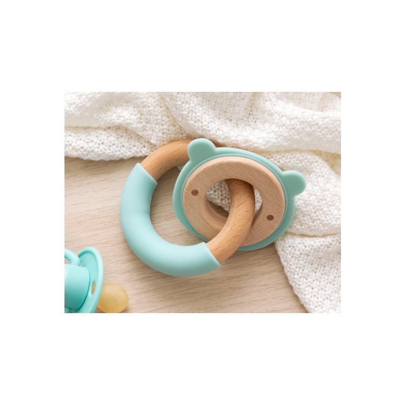 Mordedor silicona y madera Kiokids
